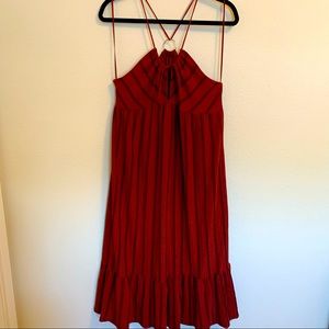 Topshop Boho Burgundy Striped Midi Dress - Size 12 (EUC)